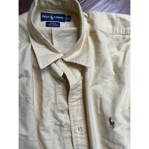 Polo Ralph Lauren Mens XL Blake Long Sleeve Button Up Shirt Solid Yellow